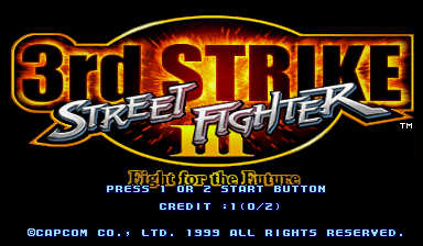 Street Fighter III 3rd Strike: Fight for the Future (USA 990608) Title Screen